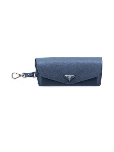 Prada Men's Saffiano Leather Eyeglasses Case - Blue | Thumbnail 1 Prada Men's Saffiano Leather Eyeglasses Case - Blue | Thumbnail 1