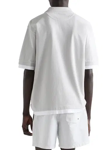 Prada Men's Cotton Polo Shirt - Grey | Thumbnail 4 Prada Men's Cotton Polo Shirt - Grey | Thumbnail 4
