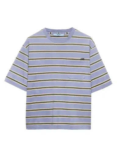 Prada Women's Striped Cotton Jersey T-Shirt | Thumbnail 1 Prada Women's Striped Cotton Jersey T-Shirt | Thumbnail 1