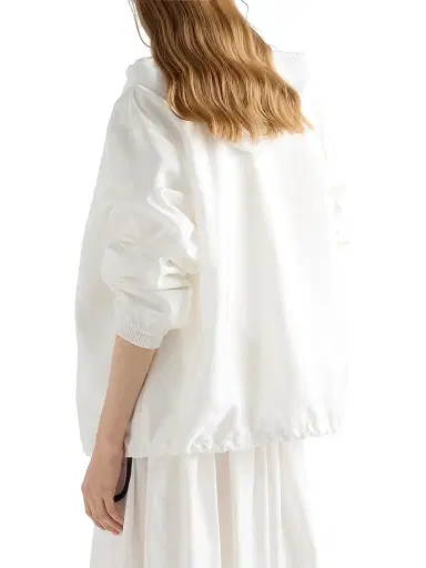 Prada Women's Lightweight Nylon Blouson Jacket - White - Size 8 | Thumbnail 4 Prada Women's Lightweight Nylon Blouson Jacket - White - Size 8 | Thumbnail 4