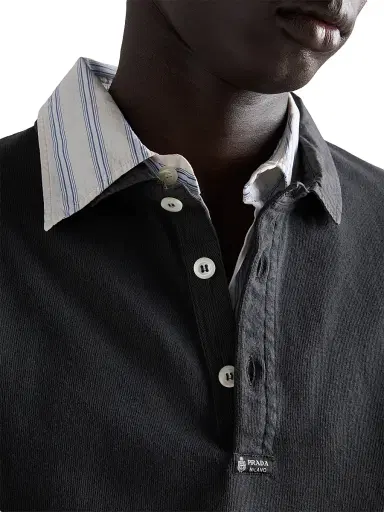 Prada Men's Cotton Shirt - White Blue - Size 16.5 | Thumbnail 5 Prada Men's Cotton Shirt - White Blue - Size 16.5 | Thumbnail 5