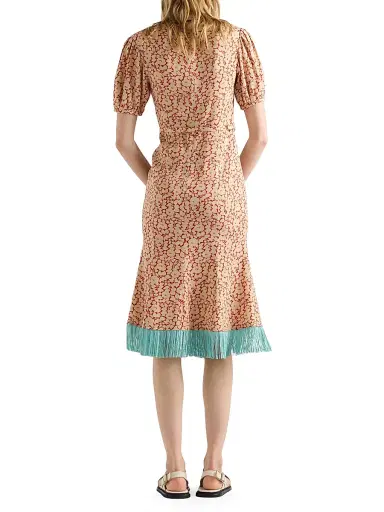 Prada Women's Embroidered Floral Print Sablé Dress | Thumbnail 3 Prada Women's Embroidered Floral Print Sablé Dress | Thumbnail 3