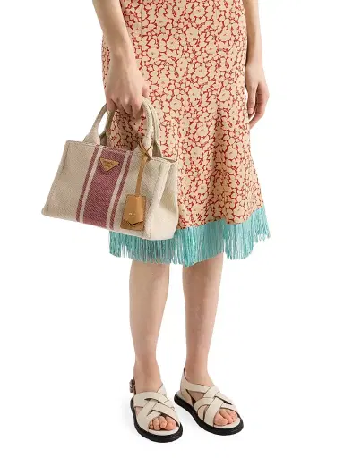 Prada Women's Embroidered Floral Print Sablé Dress | Thumbnail 4 Prada Women's Embroidered Floral Print Sablé Dress | Thumbnail 4