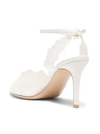 Gianvito Rossi Women's Yvonne 80MM Mesh Lace Sandals - White | Thumbnail 3 Gianvito Rossi Women's Yvonne 80MM Mesh Lace Sandals - White | Thumbnail 3