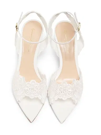 Gianvito Rossi Women's Yvonne 80MM Mesh Lace Sandals - White | Thumbnail 4 Gianvito Rossi Women's Yvonne 80MM Mesh Lace Sandals - White | Thumbnail 4