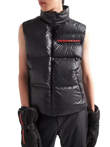 Prada Men's Light Re-Nylon Down Vest - Black | Thumbnail 3 Prada Men's Light Re-Nylon Down Vest - Black | Thumbnail 3