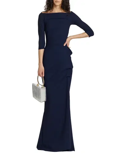 Chiara Boni La Petite Robe Women's Kate Slit-Detail Boatneck Gown | Thumbnail 2 Chiara Boni La Petite Robe Women's Kate Slit-Detail Boatneck Gown | Thumbnail 2