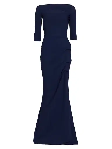 Chiara Boni La Petite Robe Women's Kate Slit-Detail Boatneck Gown | Thumbnail 1 Chiara Boni La Petite Robe Women's Kate Slit-Detail Boatneck Gown | Thumbnail 1