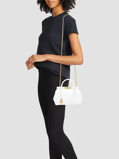 Dolce & Gabbana Women's Marlene Leather Top Handle Bag - White | Thumbnail 2 Dolce & Gabbana Women's Marlene Leather Top Handle Bag - White | Thumbnail 2