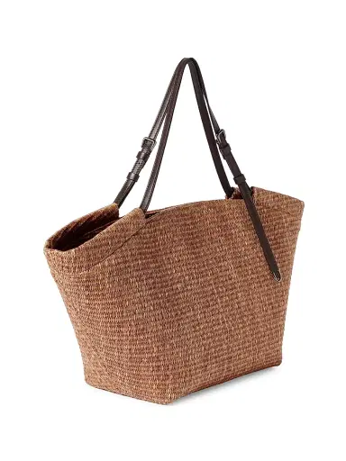 Brunello Cucinelli Women's Pannier Tote Bag in Techno Cotton Raffia | Thumbnail 4 Brunello Cucinelli Women's Pannier Tote Bag in Techno Cotton Raffia | Thumbnail 4
