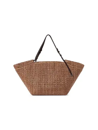 Brunello Cucinelli Women's Pannier Tote Bag in Techno Cotton Raffia | Thumbnail 1 Brunello Cucinelli Women's Pannier Tote Bag in Techno Cotton Raffia | Thumbnail 1