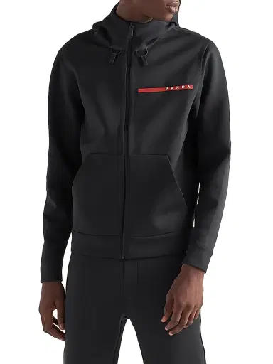 Prada Men's Technical Fabric Hoodie - Black - Size XXL | Thumbnail 2 Prada Men's Technical Fabric Hoodie - Black - Size XXL | Thumbnail 2