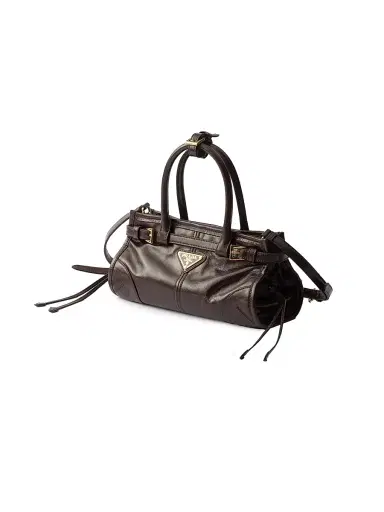 Prada Women's Bonnie Leather Mini Top Handle Bag - Brown | Thumbnail 2 Prada Women's Bonnie Leather Mini Top Handle Bag - Brown | Thumbnail 2