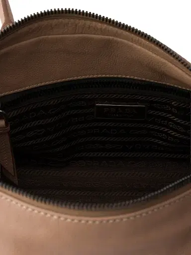 Prada Women's Medium Antiqued Leather Shoulder Bag - Light Brown | Thumbnail 4 Prada Women's Medium Antiqued Leather Shoulder Bag - Light Brown | Thumbnail 4