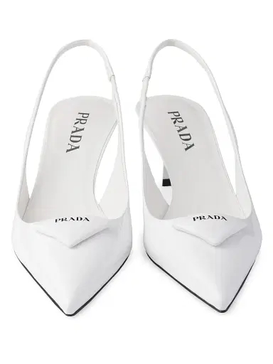 Prada Women's Patent Leather 55MM Slingback Pumps - White - Size 7.5 | Thumbnail 4 Prada Women's Patent Leather 55MM Slingback Pumps - White - Size 7.5 | Thumbnail 4