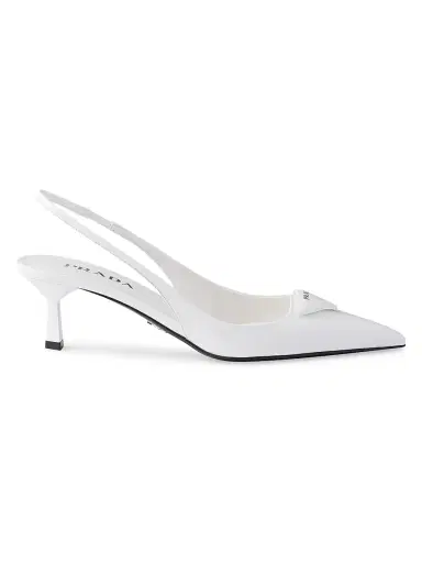 Prada Women's Patent Leather 55MM Slingback Pumps - White - Size 7.5 | Thumbnail 1 Prada Women's Patent Leather 55MM Slingback Pumps - White - Size 7.5 | Thumbnail 1