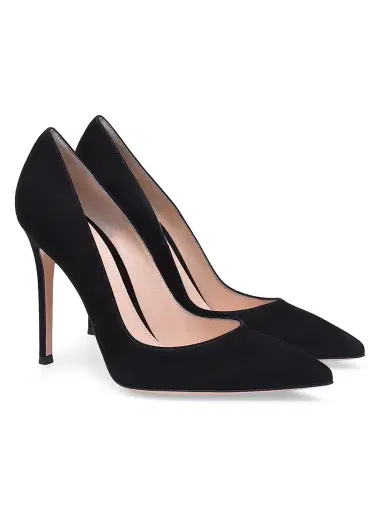 Gianvito Rossi Women's 105MM Suede Stiletto-Heel Pumps - Black - Size 12 | Thumbnail 2 Gianvito Rossi Women's 105MM Suede Stiletto-Heel Pumps - Black - Size 12 | Thumbnail 2