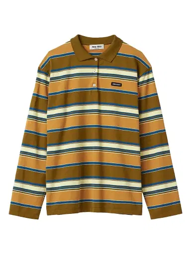 Miu Miu Women's Cotton Jersey Polo T-Shirt - Yellow - Size XXL | Thumbnail 1 Miu Miu Women's Cotton Jersey Polo T-Shirt - Yellow - Size XXL | Thumbnail 1