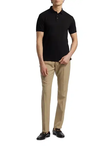 Emporio Armani Men's Chevron Cotton Jersey Polo Shirt | Thumbnail 2 Emporio Armani Men's Chevron Cotton Jersey Polo Shirt | Thumbnail 2