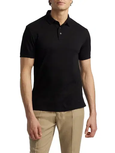 Emporio Armani Men's Chevron Cotton Jersey Polo Shirt | Thumbnail 3 Emporio Armani Men's Chevron Cotton Jersey Polo Shirt | Thumbnail 3
