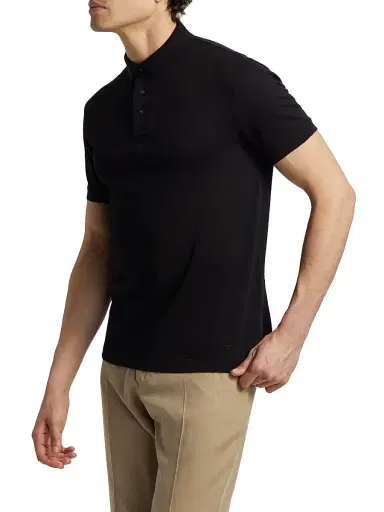 Emporio Armani Men's Chevron Cotton Jersey Polo Shirt | Thumbnail 4 Emporio Armani Men's Chevron Cotton Jersey Polo Shirt | Thumbnail 4