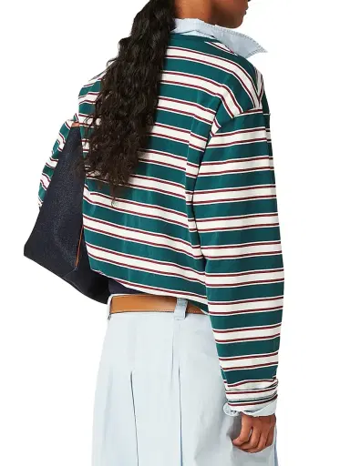 Miu Miu Women's Long-Sleeved Cotton Jersey T-Shirt - Green | Thumbnail 3 Miu Miu Women's Long-Sleeved Cotton Jersey T-Shirt - Green | Thumbnail 3
