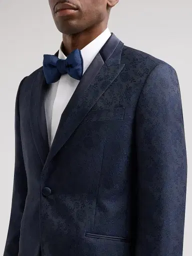 Pal Zileri Men's Floral-Embroidered Wool-Blend Dinner Jacket - Blue Navy | Thumbnail 5 Pal Zileri Men's Floral-Embroidered Wool-Blend Dinner Jacket - Blue Navy | Thumbnail 5