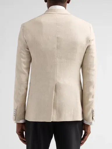 Pal Zileri Men's Textured Linen-Blend Dinner Jacket - Natural | Thumbnail 4 Pal Zileri Men's Textured Linen-Blend Dinner Jacket - Natural | Thumbnail 4