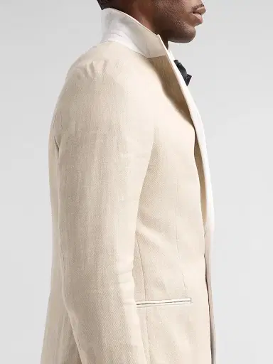 Pal Zileri Men's Textured Linen-Blend Dinner Jacket - Natural | Thumbnail 7 Pal Zileri Men's Textured Linen-Blend Dinner Jacket - Natural | Thumbnail 7