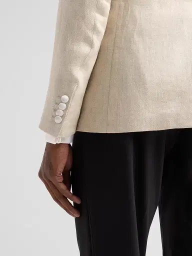 Pal Zileri Men's Textured Linen-Blend Dinner Jacket - Natural | Thumbnail 8 Pal Zileri Men's Textured Linen-Blend Dinner Jacket - Natural | Thumbnail 8