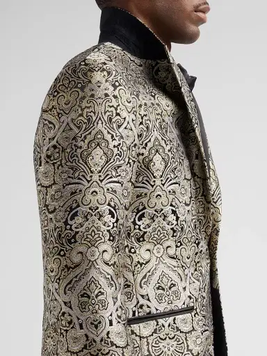 Pal Zileri Men's Baroque-Inspired Jacquard Dinner Jacket - Nero | Thumbnail 7 Pal Zileri Men's Baroque-Inspired Jacquard Dinner Jacket - Nero | Thumbnail 7