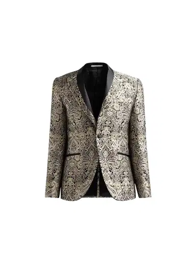 Pal Zileri Men's Baroque-Inspired Jacquard Dinner Jacket - Nero | Thumbnail 1 Pal Zileri Men's Baroque-Inspired Jacquard Dinner Jacket - Nero | Thumbnail 1