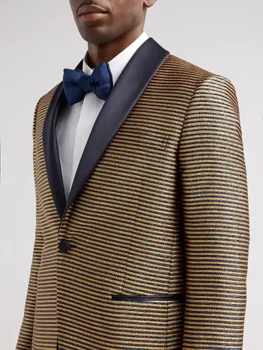 Pal Zileri Men's Metallic Striped Dinner Jacket - Nero | Thumbnail 5 Pal Zileri Men's Metallic Striped Dinner Jacket - Nero | Thumbnail 5