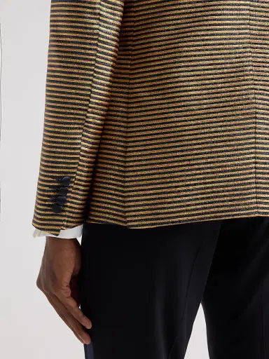 Pal Zileri Men's Metallic Striped Dinner Jacket - Nero | Thumbnail 8 Pal Zileri Men's Metallic Striped Dinner Jacket - Nero | Thumbnail 8