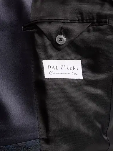 Pal Zileri Men's Peacock-Effect Silk-Blend Dinner Jacket - Blue Navy | Thumbnail 6 Pal Zileri Men's Peacock-Effect Silk-Blend Dinner Jacket - Blue Navy | Thumbnail 6