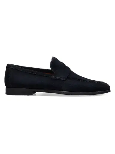Magnanni Men's Diezma II Suede Penny Loafers - Navy Suede | Thumbnail 1 Magnanni Men's Diezma II Suede Penny Loafers - Navy Suede | Thumbnail 1
