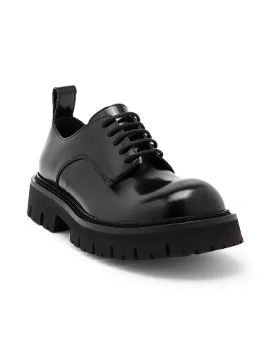 MOSCHINO Men's Leather Lug Sole Shoes - Black | Thumbnail 2 MOSCHINO Men's Leather Lug Sole Shoes - Black | Thumbnail 2