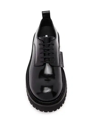 MOSCHINO Men's Leather Lug Sole Shoes - Black | Thumbnail 4 MOSCHINO Men's Leather Lug Sole Shoes - Black | Thumbnail 4
