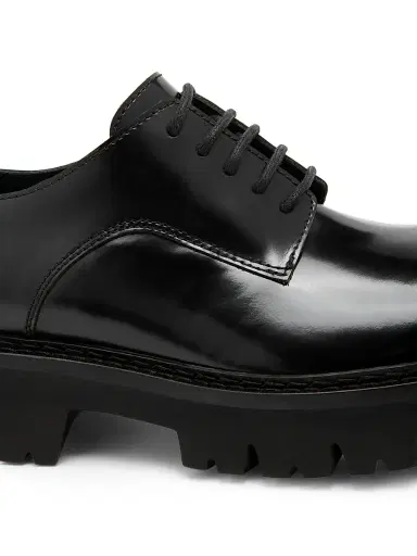 MOSCHINO Men's Leather Lug Sole Shoes - Black | Thumbnail 5 MOSCHINO Men's Leather Lug Sole Shoes - Black | Thumbnail 5