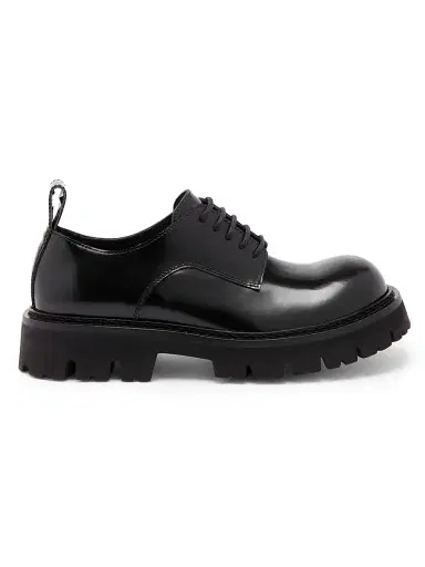 MOSCHINO Men's Leather Lug Sole Shoes - Black | Thumbnail 1 MOSCHINO Men's Leather Lug Sole Shoes - Black | Thumbnail 1