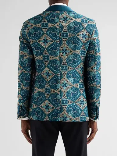 Pal Zileri Men's Abstract-Embroidered Dinner Jacket - Ottanio | Thumbnail 4 Pal Zileri Men's Abstract-Embroidered Dinner Jacket - Ottanio | Thumbnail 4