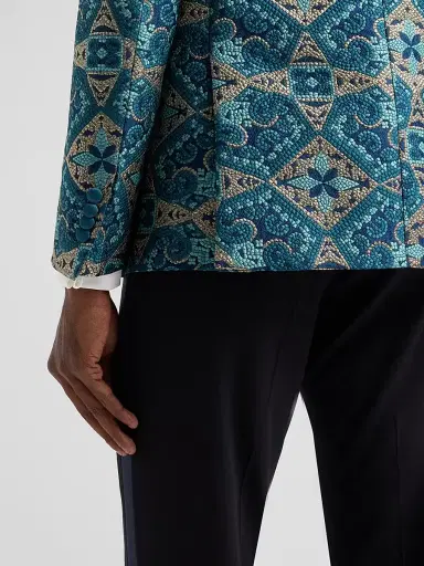 Pal Zileri Men's Abstract-Embroidered Dinner Jacket - Ottanio | Thumbnail 8 Pal Zileri Men's Abstract-Embroidered Dinner Jacket - Ottanio | Thumbnail 8
