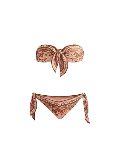 Zimmermann Women's Aster Paisley Scarf Tie Bikini - Pink Paisley Floral | Thumbnail 1 Zimmermann Women's Aster Paisley Scarf Tie Bikini - Pink Paisley Floral | Thumbnail 1