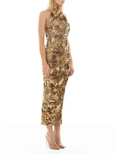 Zhivago Women's Florentine Sequin-Embellished Column Cocktail Dress - Gold | Thumbnail 3 Zhivago Women's Florentine Sequin-Embellished Column Cocktail Dress - Gold | Thumbnail 3
