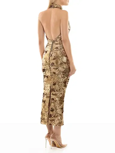 Zhivago Women's Florentine Sequin-Embellished Column Cocktail Dress - Gold | Thumbnail 4 Zhivago Women's Florentine Sequin-Embellished Column Cocktail Dress - Gold | Thumbnail 4