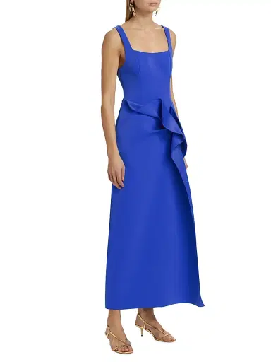 Acler Women's Tuthill Ruffled Scuba Maxi Dress - Oxford | Thumbnail 4 Acler Women's Tuthill Ruffled Scuba Maxi Dress - Oxford | Thumbnail 4