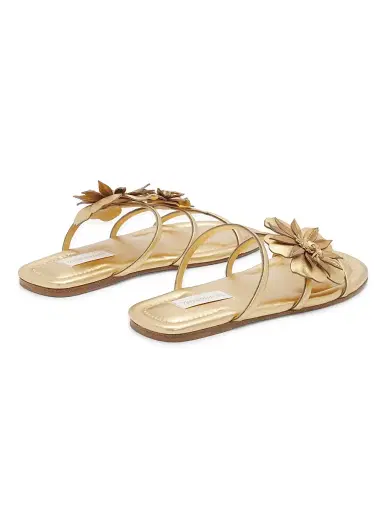 Zimmermann Women's Belara Floral-Appliqué Leather Sandals - Gold - Size 11 | Thumbnail 3 Zimmermann Women's Belara Floral-Appliqué Leather Sandals - Gold - Size 11 | Thumbnail 3