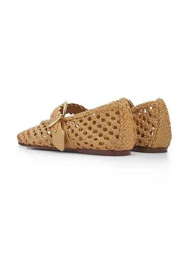 Zimmermann Women's Alchemy Leather Ballerina Flats - Wheat | Thumbnail 3 Zimmermann Women's Alchemy Leather Ballerina Flats - Wheat | Thumbnail 3