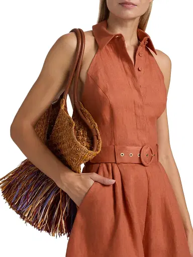 Zimmermann Women's Awaken Halterneck Linen Romper - Cinnamon | Thumbnail 6 Zimmermann Women's Awaken Halterneck Linen Romper - Cinnamon | Thumbnail 6