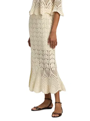 Zimmermann Women's Awaken Lace Crochet Cotton Midi-Skirt - Cream | Thumbnail 4 Zimmermann Women's Awaken Lace Crochet Cotton Midi-Skirt - Cream | Thumbnail 4